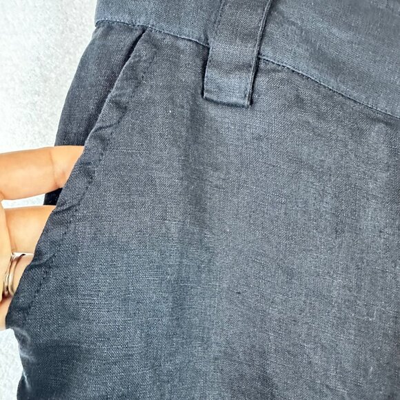 Chintamani Alchemists Black Linen Barrel Drop Crotch Cropped Pants Womens M - Picture 10 of 13